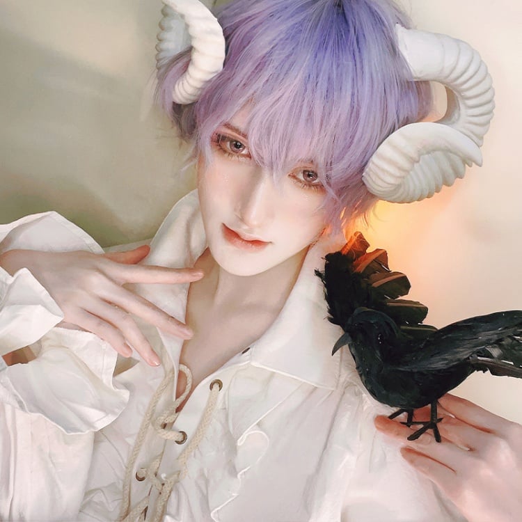 Ombre Hair Color Purple to Blue Ouji Short Wig