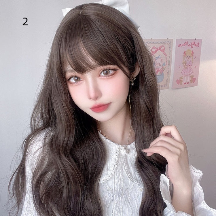 Wavy Dark Brown / Brown 60CM Lolita Synthetic Wig