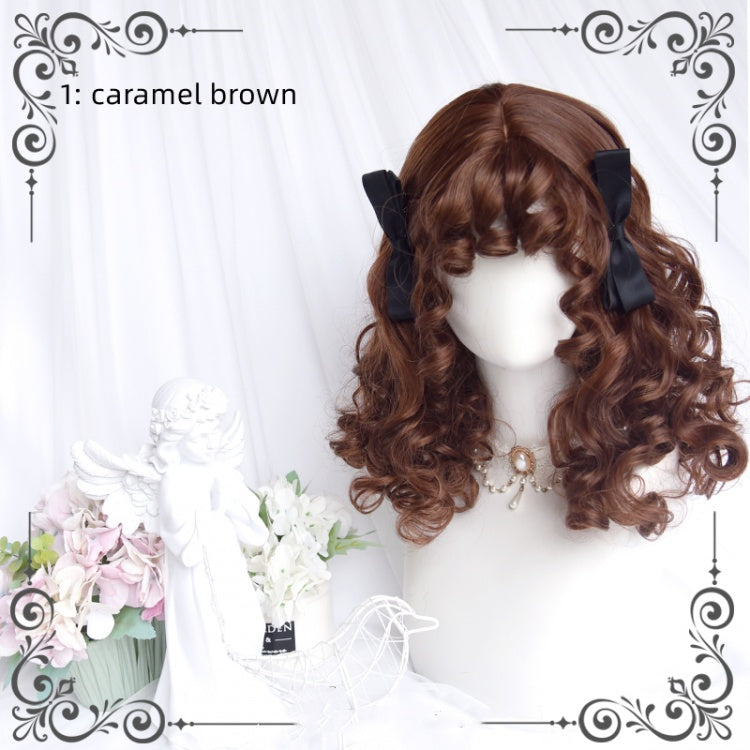 Cheese Bear Gold / Caramel Brown Short Wavy Wig