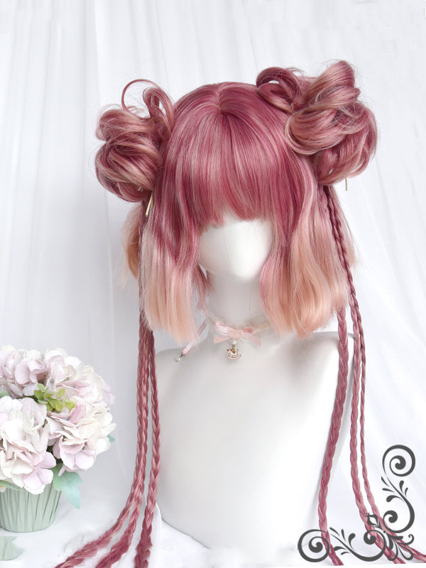 Berry Bubble Ombre Short Wig / Braids Wig Hairclips