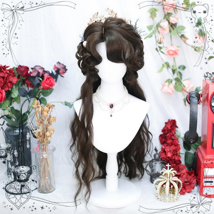 Black/Dark Brown Hand-Braided Long Wavy Synthetic Wig