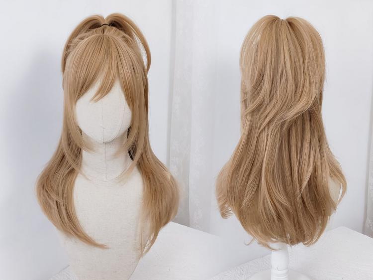 Gold Long Wavy Lolita Synthetic Wig