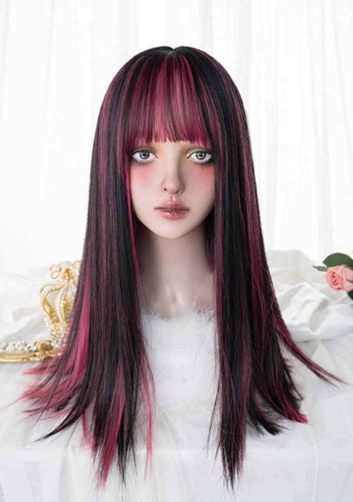 Highlight Hair Color 56cm Lolita Synthetic Wig