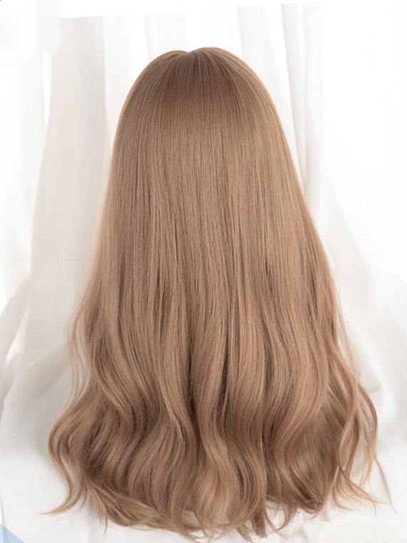 Champagne Mid-Long Wavy Synthetic Wig