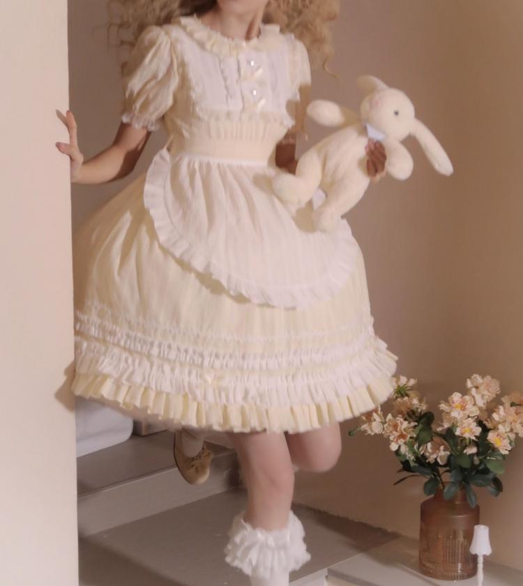 Dream Garden Lace Trim Bowknot Details Short Sleeves Lolita OP