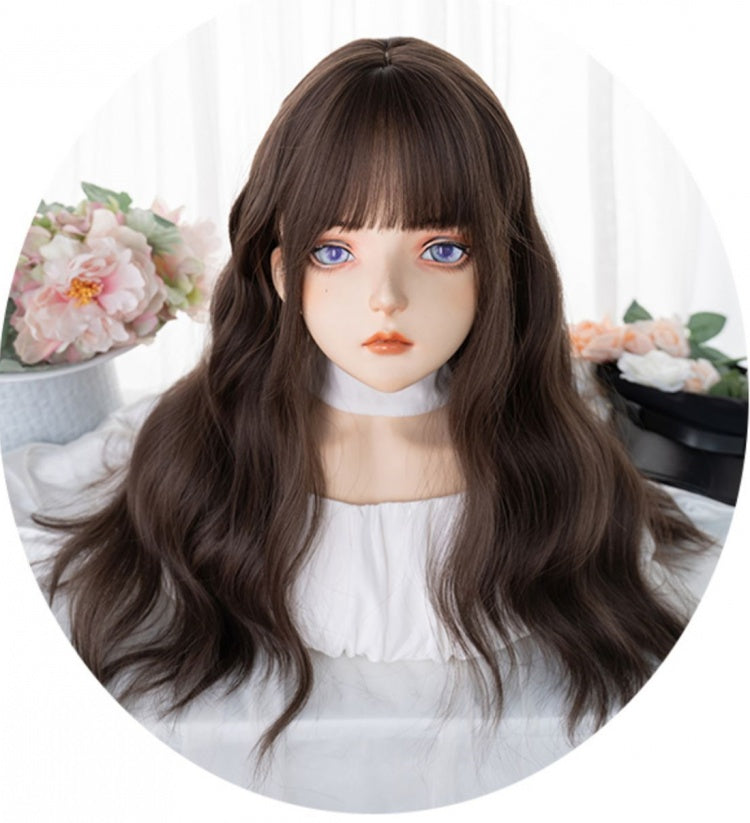 Wavy Dark Brown / Brown 60CM Lolita Synthetic Wig