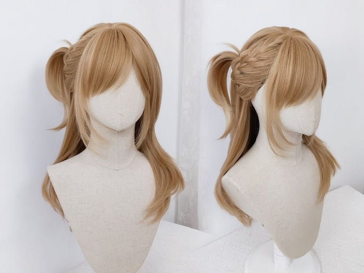 Gold Long Wavy Lolita Synthetic Wig