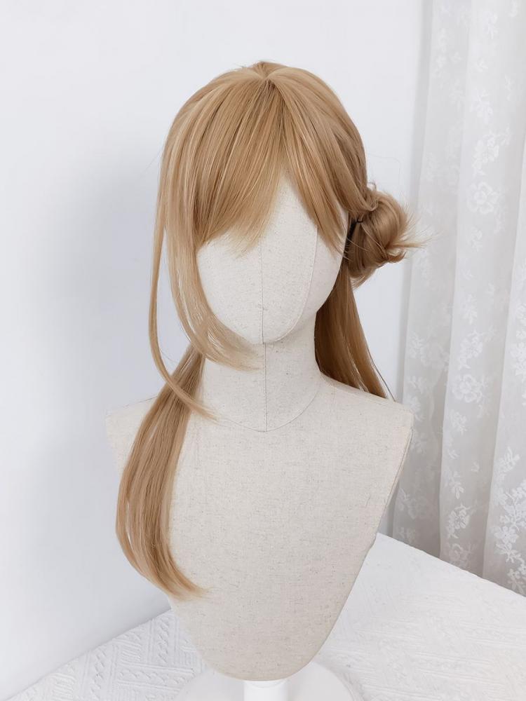 Gold Long Wavy Lolita Synthetic Wig