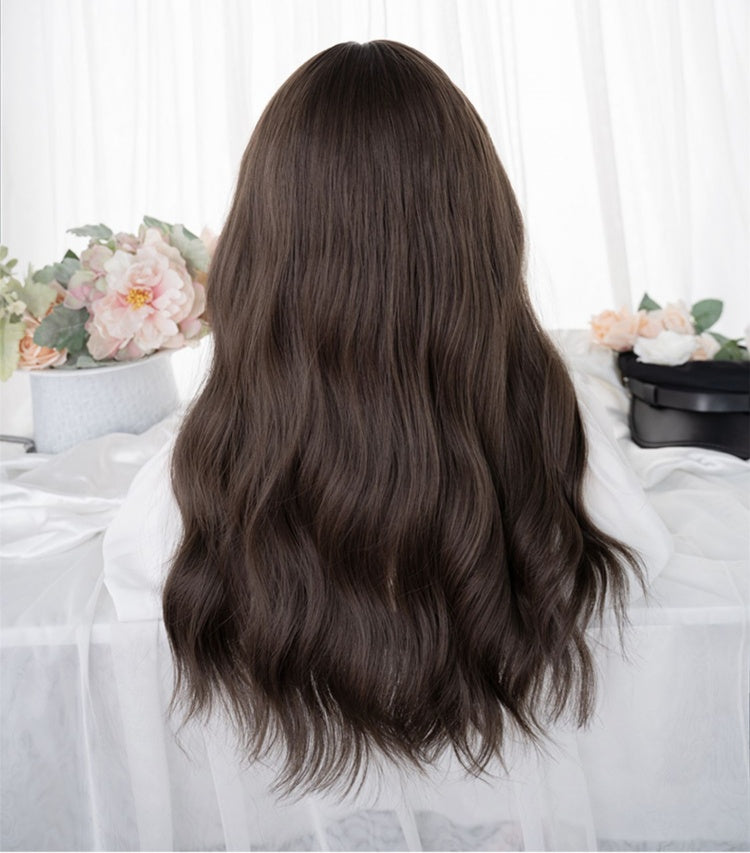 Wavy Dark Brown / Brown 60CM Lolita Synthetic Wig