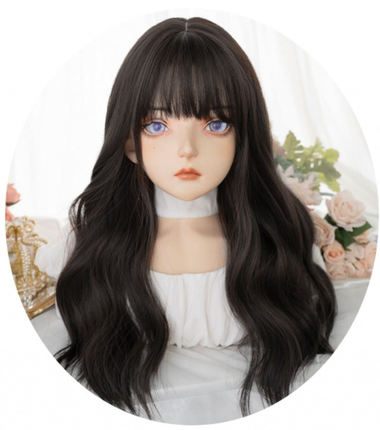 Wavy Dark Brown / Brown 60CM Lolita Synthetic Wig