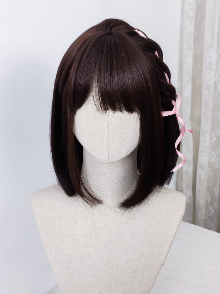 Dark Brown Shoulder Length Synthetic Wig