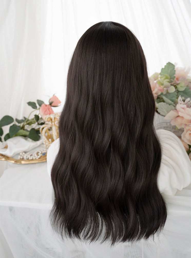 Wavy Dark Brown / Brown 60CM Lolita Synthetic Wig