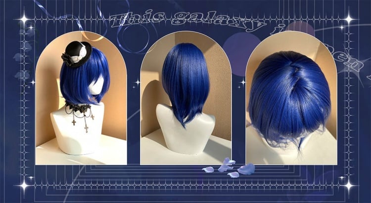 Blue Short Synthetic Wig