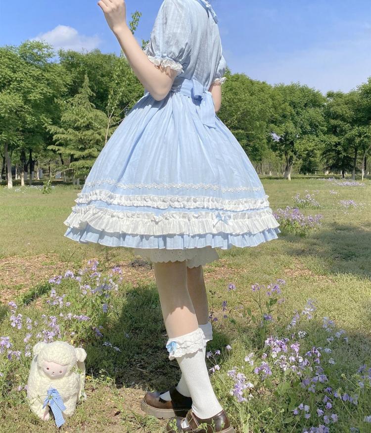 Dream Garden Lace Trim Bowknot Details Short Sleeves Lolita OP