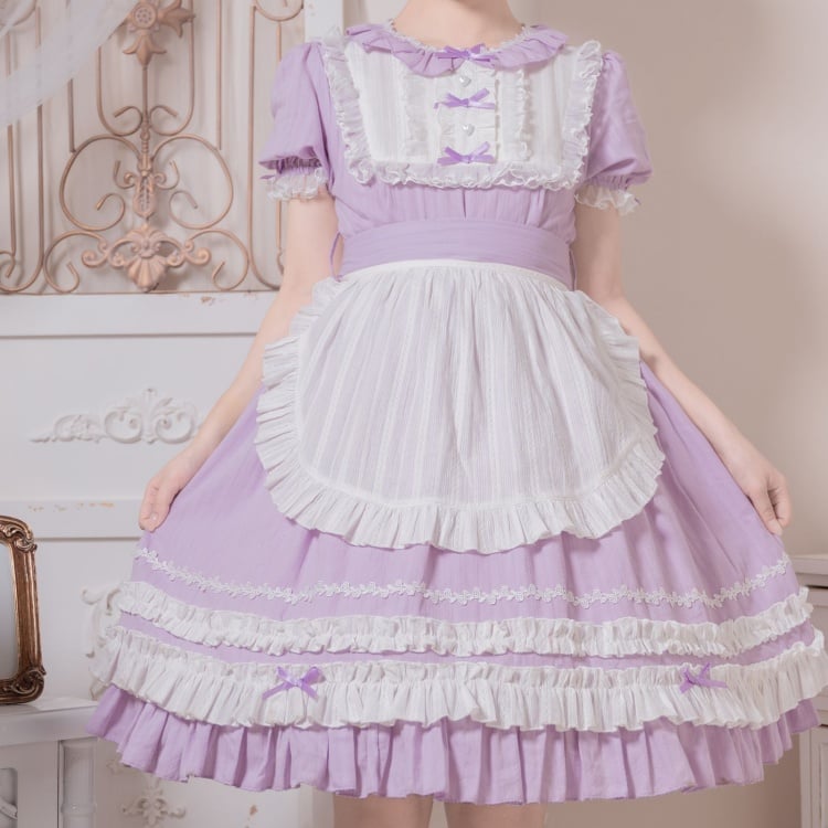 Dream Garden Lace Trim Bowknot Details Short Sleeves Lolita OP