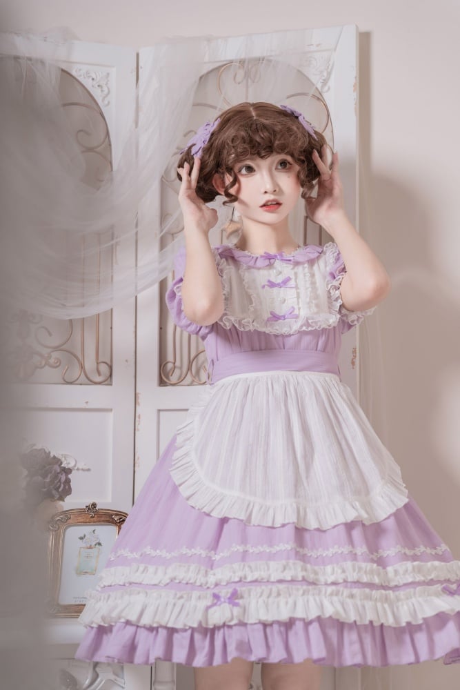 Dream Garden Lace Trim Bowknot Details Short Sleeves Lolita OP