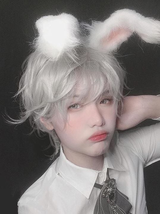 Mr. Rabbit Chin Length Grey Ouji Short Wig