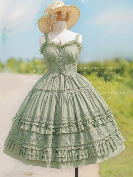 Dream Bouquet Sweetheart Neckline Tiered Skirt and Ruffle Trim Lolita JSK