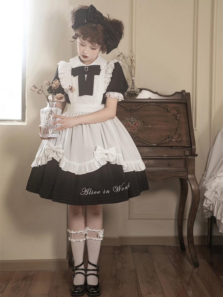 Alice in Wonderland Black Maid Dress with White Apron