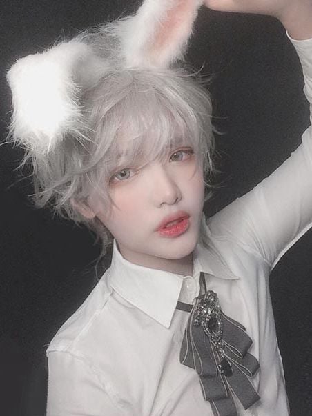 Mr. Rabbit Chin Length Grey Ouji Short Wig