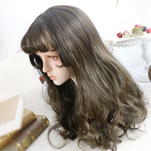 Cotton Doll Brown Long Wavy Synthetic Wig