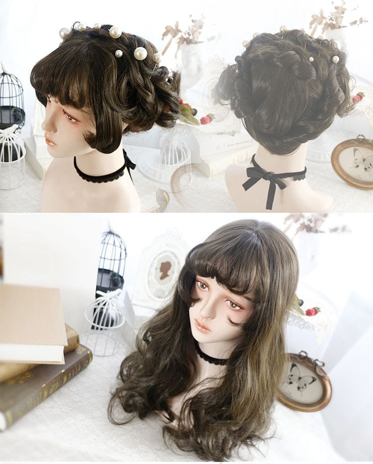 Cotton Doll Brown Long Wavy Synthetic Wig