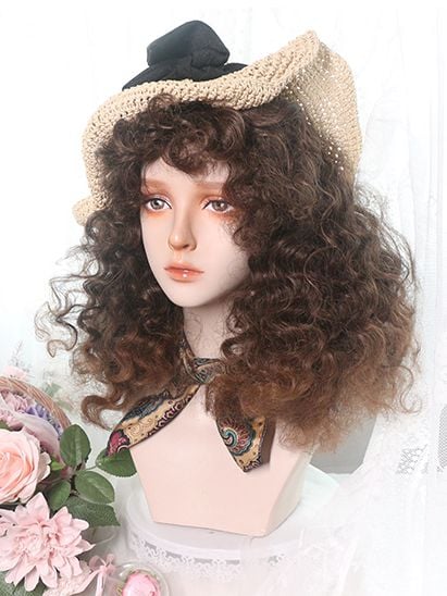 Brown Curly Synthetic Wig