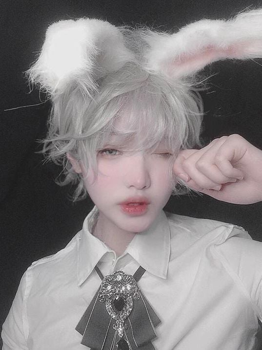 Mr. Rabbit Chin Length Grey Ouji Short Wig