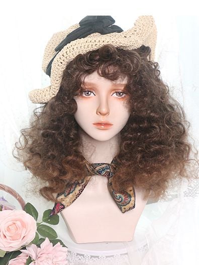 Brown Curly Synthetic Wig