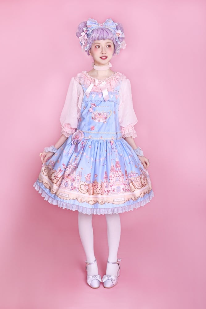 Fondant Carnival Bowknot Details Ruffle Hem Overalls