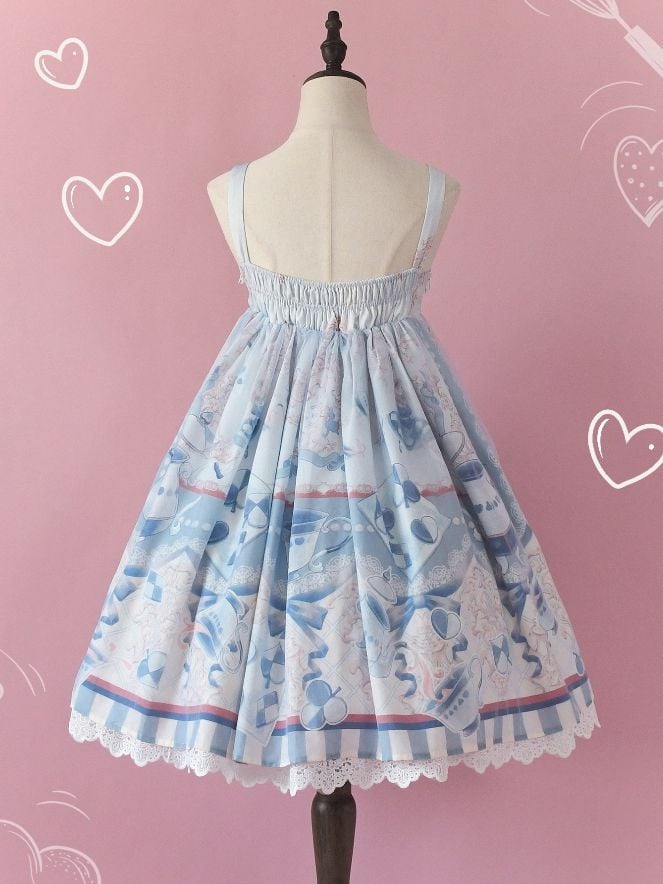 Alice Tea Party Empire Waist Blue Jumper Skirt Sweet Alice Dress