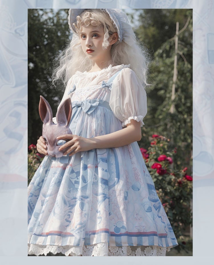 Alice Tea Party Empire Waist Blue Jumper Skirt Sweet Alice Dress