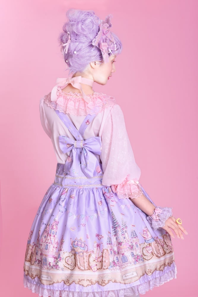 Fondant Carnival Bowknot Details Ruffle Hem Overalls