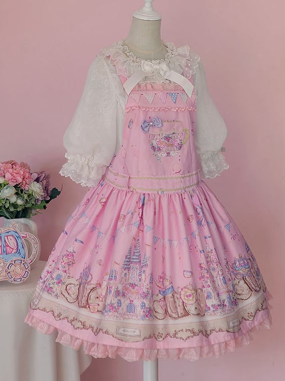 Fondant Carnival Bowknot Details Ruffle Hem Overalls