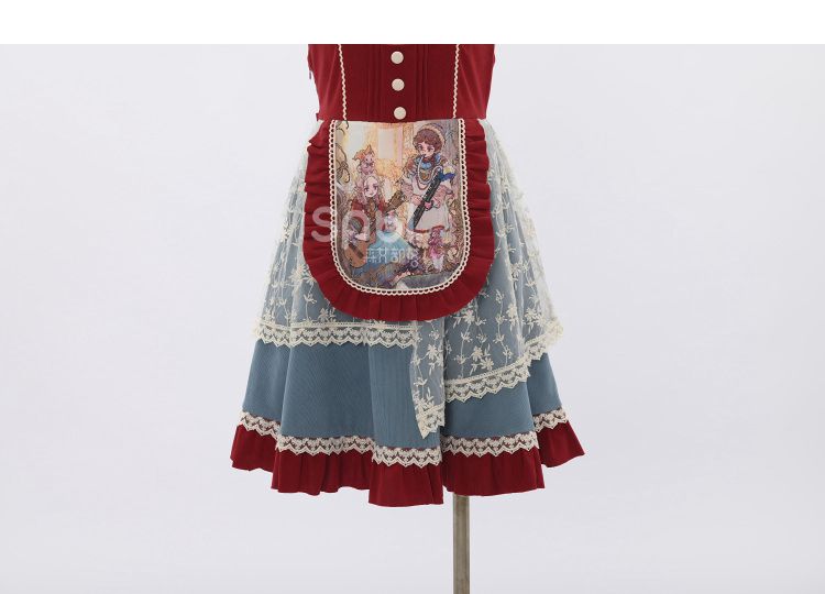 Fairy Tale Overture Girl and Violin Print Ruffle Trim Overalls