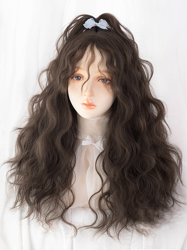 Brown Long Curly Synthetic Wig