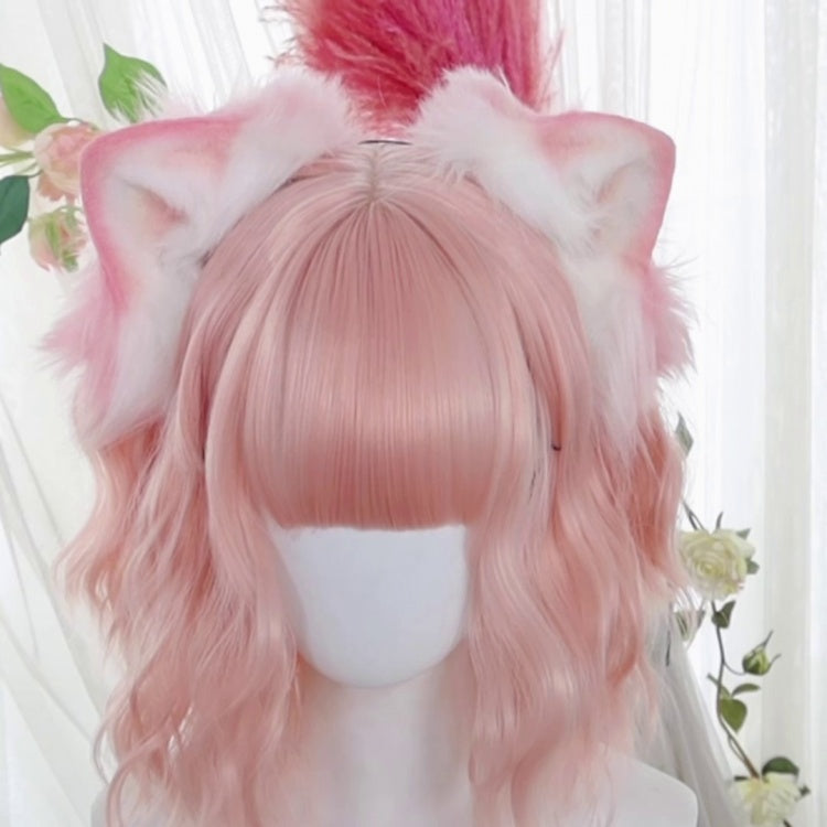 Yao Lin Peach Pink 35CM Short Lolita Synthetic Wig