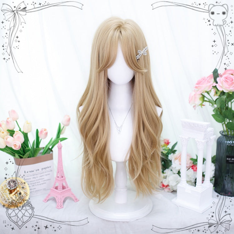 Curtain Bangs Long Wavy Synthetic Wig