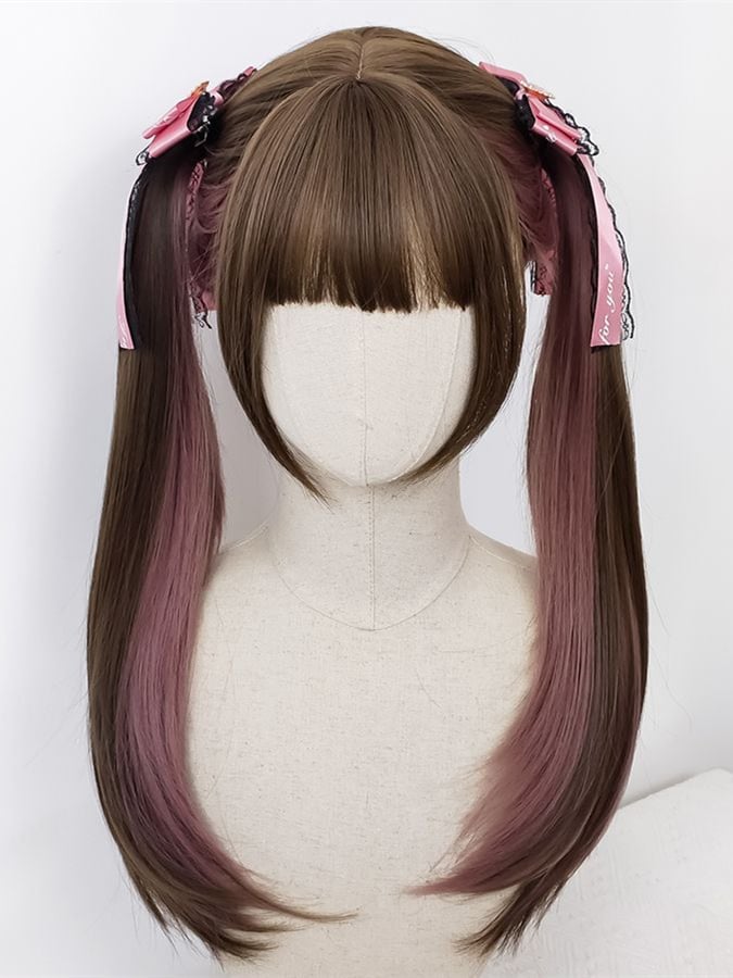 Straight Highlight Hair Color Lolita Long Synthetic Wig
