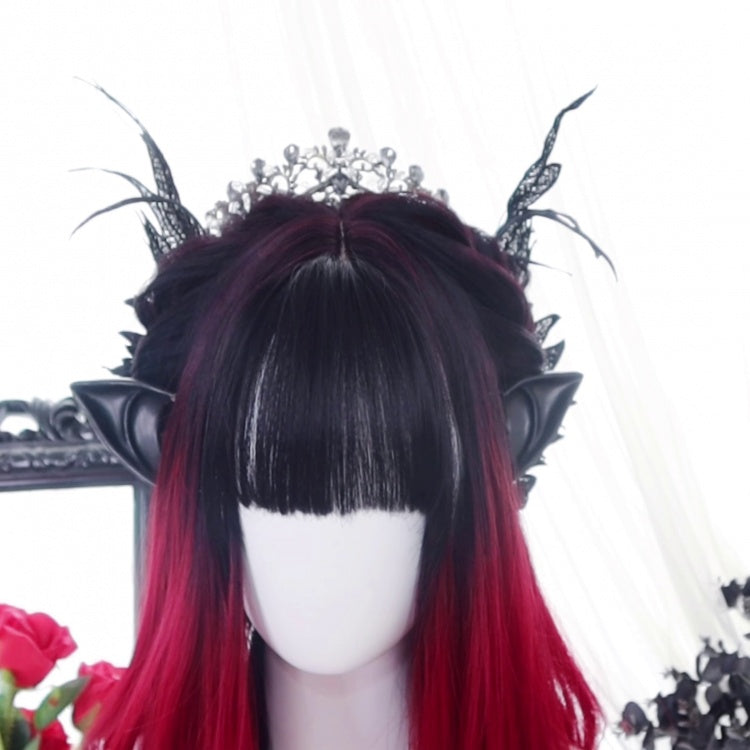 Purgatory Black-Red 65CM Wavy Long Lolita Synthetic Wig