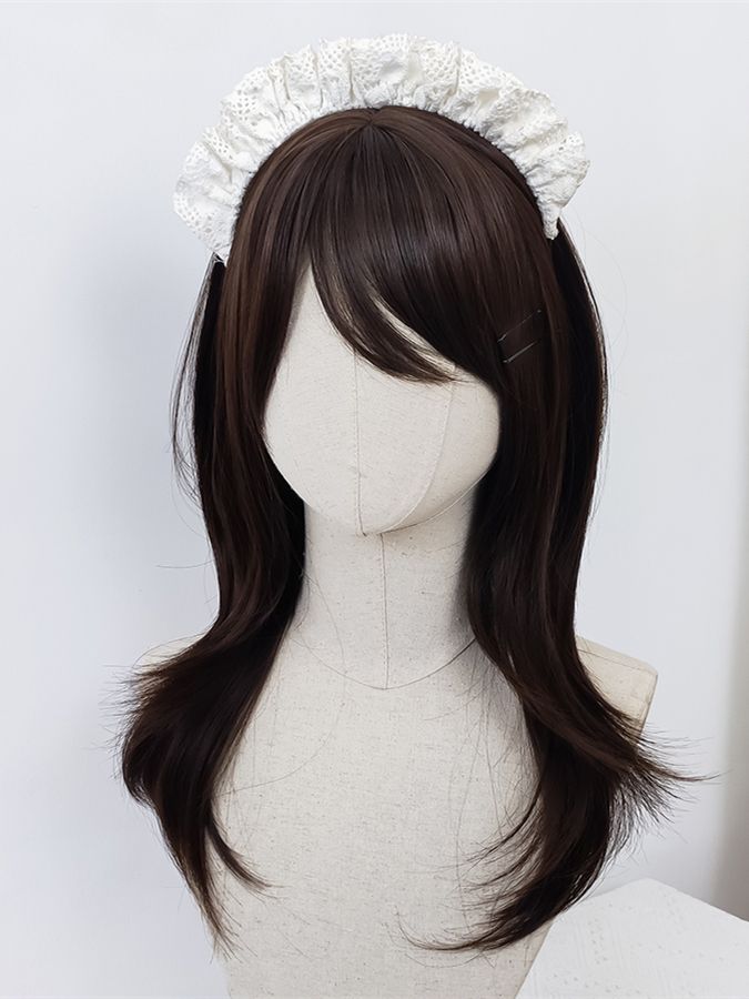 Dark Brown Long Lolita Synthetic Wig