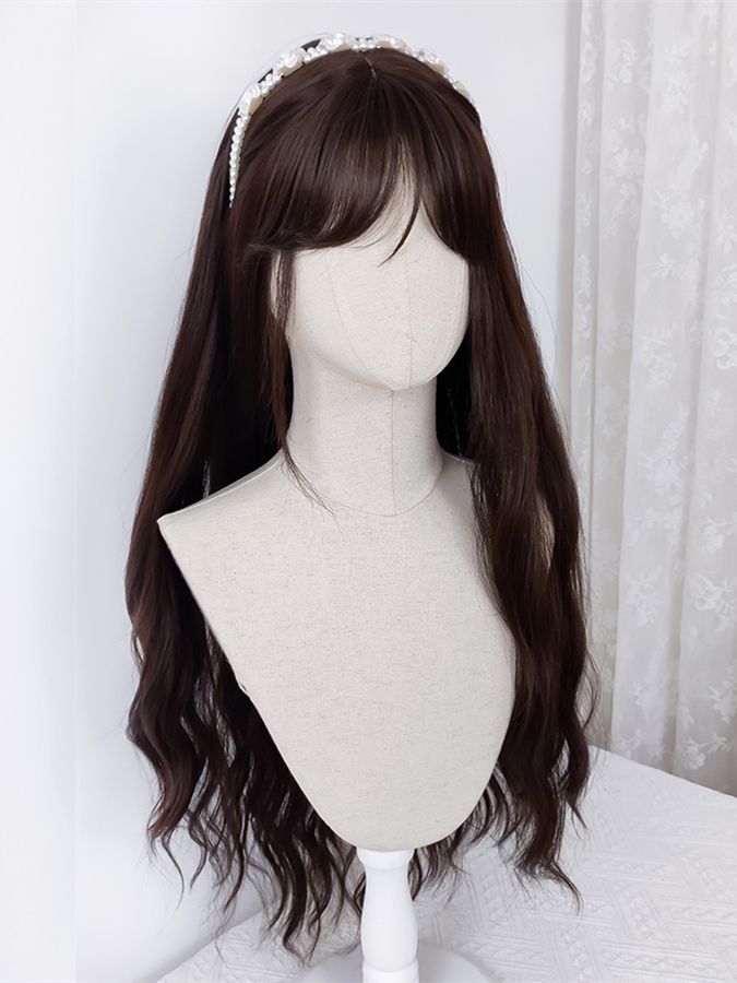 Tender Sister Dark Brown Wavy Waist Length Lolita Synthetic Wig