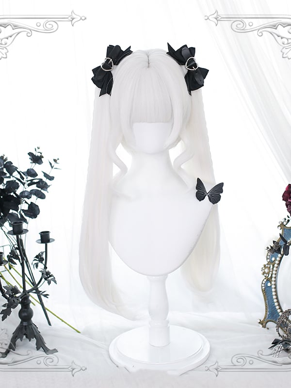 Reversal Moonlight White Short Wig with Double Ponytails
