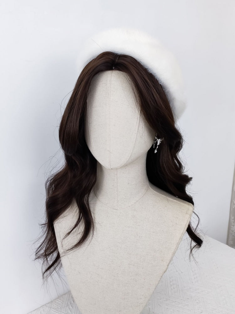 Boiled Water Sweetheart Dark Brown Wavy Long Lolita Synthetic Wig