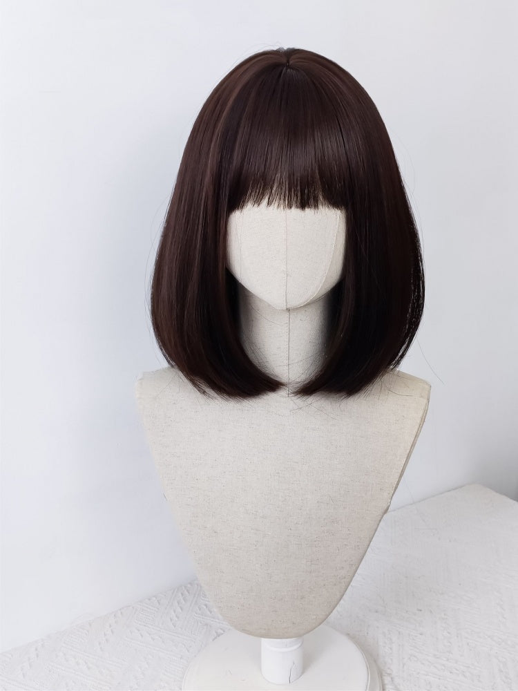 Dark Brown Shoulder Length Synthetic Wig