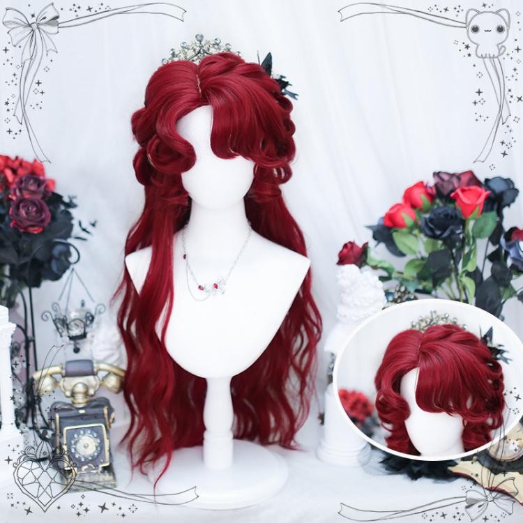 Carmine Red Handmade Braided Long Wavy Synthetic Wig