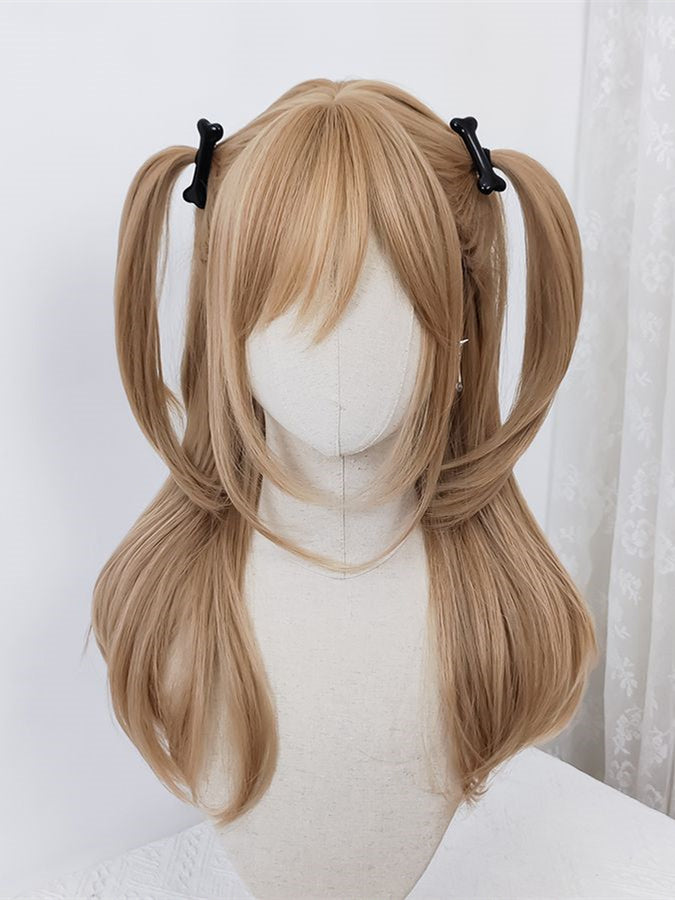 Gold Long Wavy Lolita Synthetic Wig