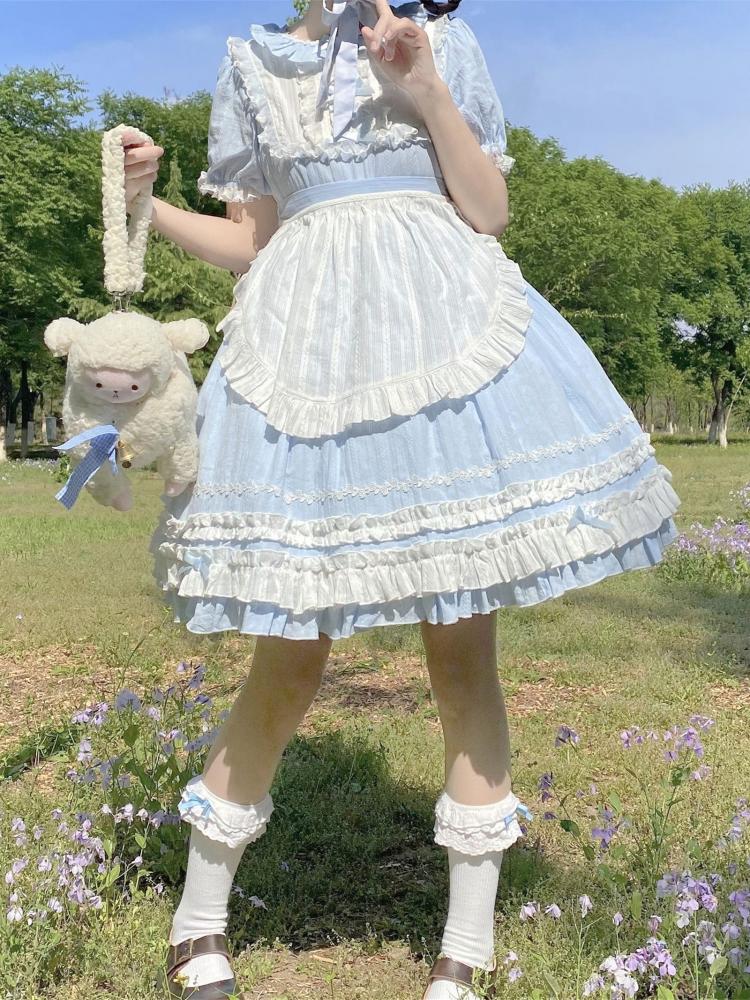 Dream Garden Lace Trim Bowknot Details Short Sleeves Lolita OP