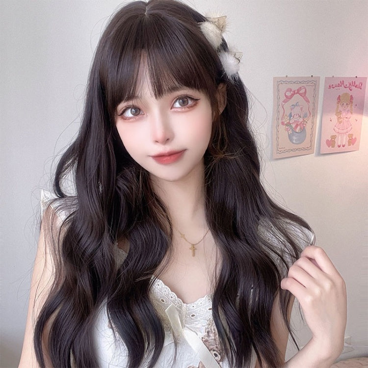 Wavy Dark Brown / Brown 60CM Lolita Synthetic Wig