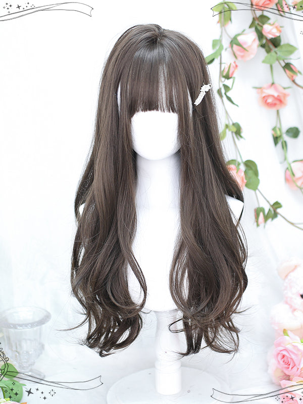 Dusty Brown Long Wavy Synthetic Wig